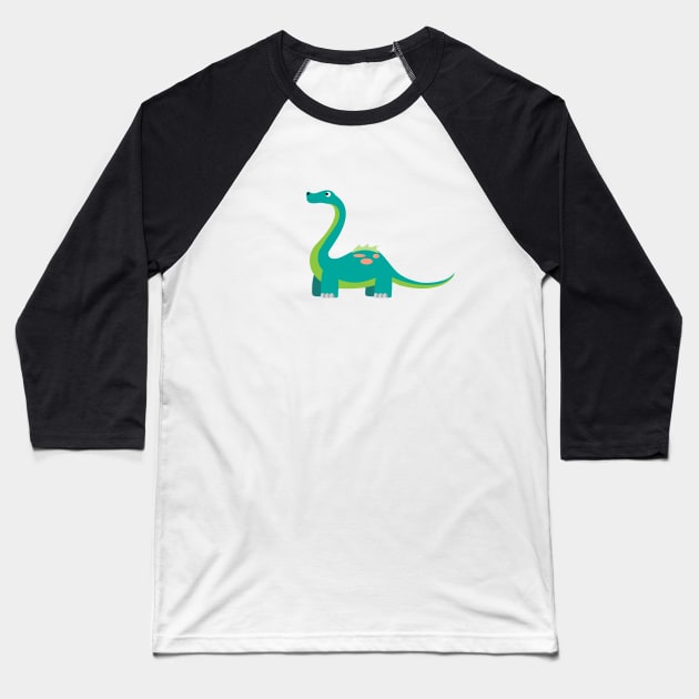 Brontosaurus Baseball T-Shirt by riomarcos